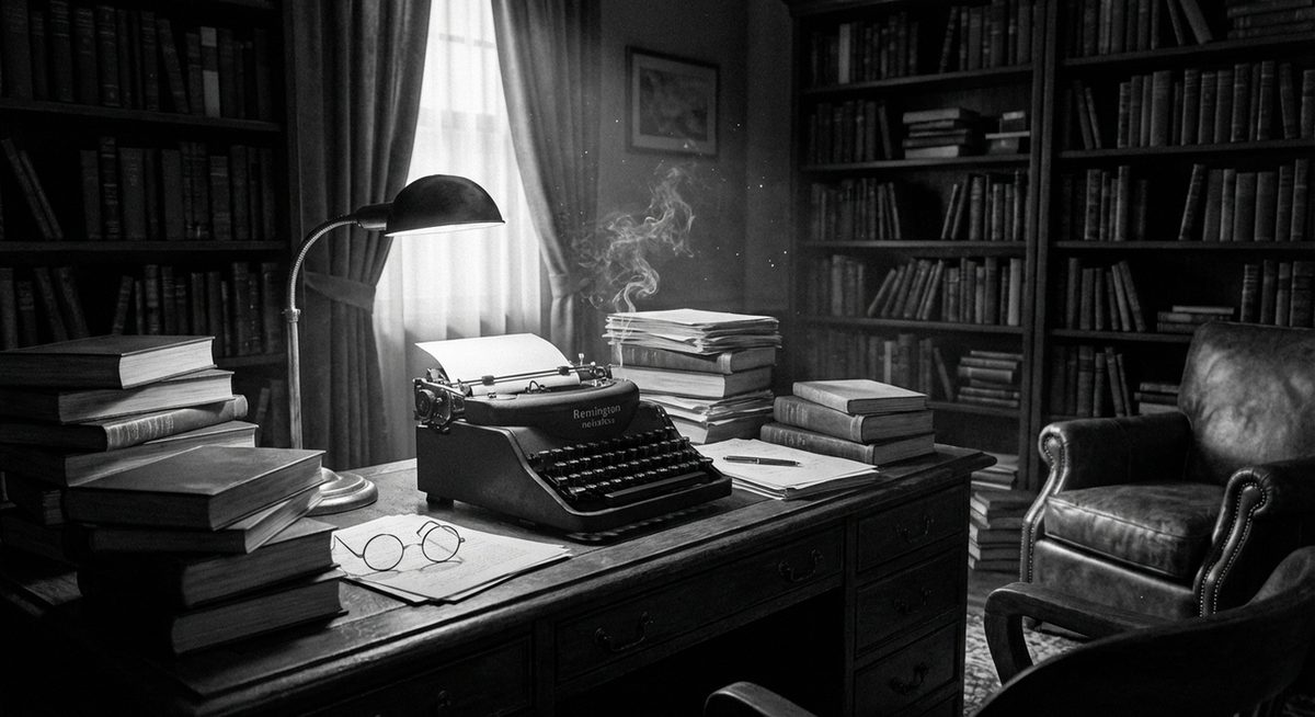 Akademisches Arbeitszimmer mit Schreibmaschine